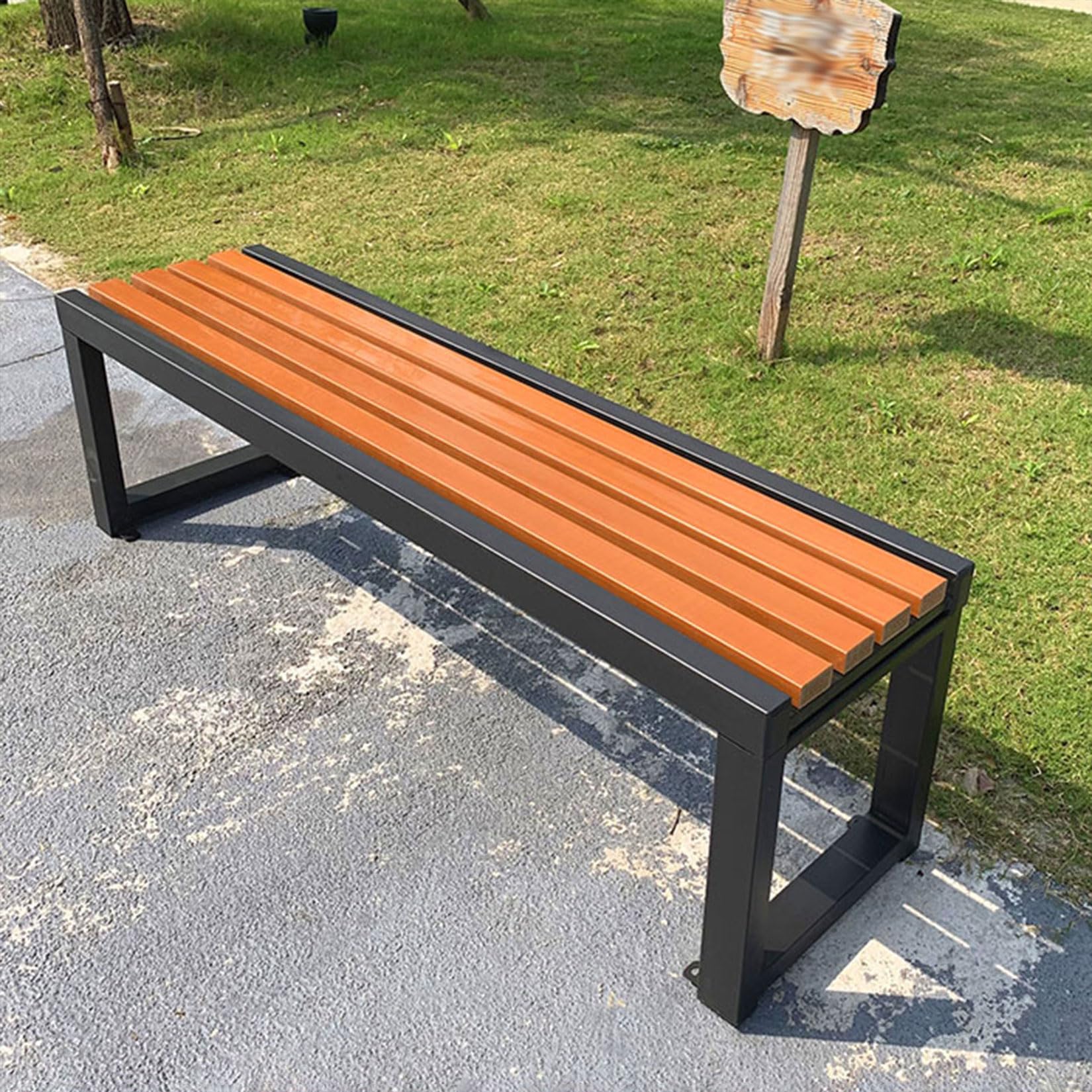 yurstcggh Park Bench Outdoor,Leisure Rest Benches,Wooden Slat Seats,Suitable for Garden,Parks, Courtyards, Terraces, Gyms, Changing Rooms, Shopping Malls, Streets, and Bus Stops Teak 120×40×45cm