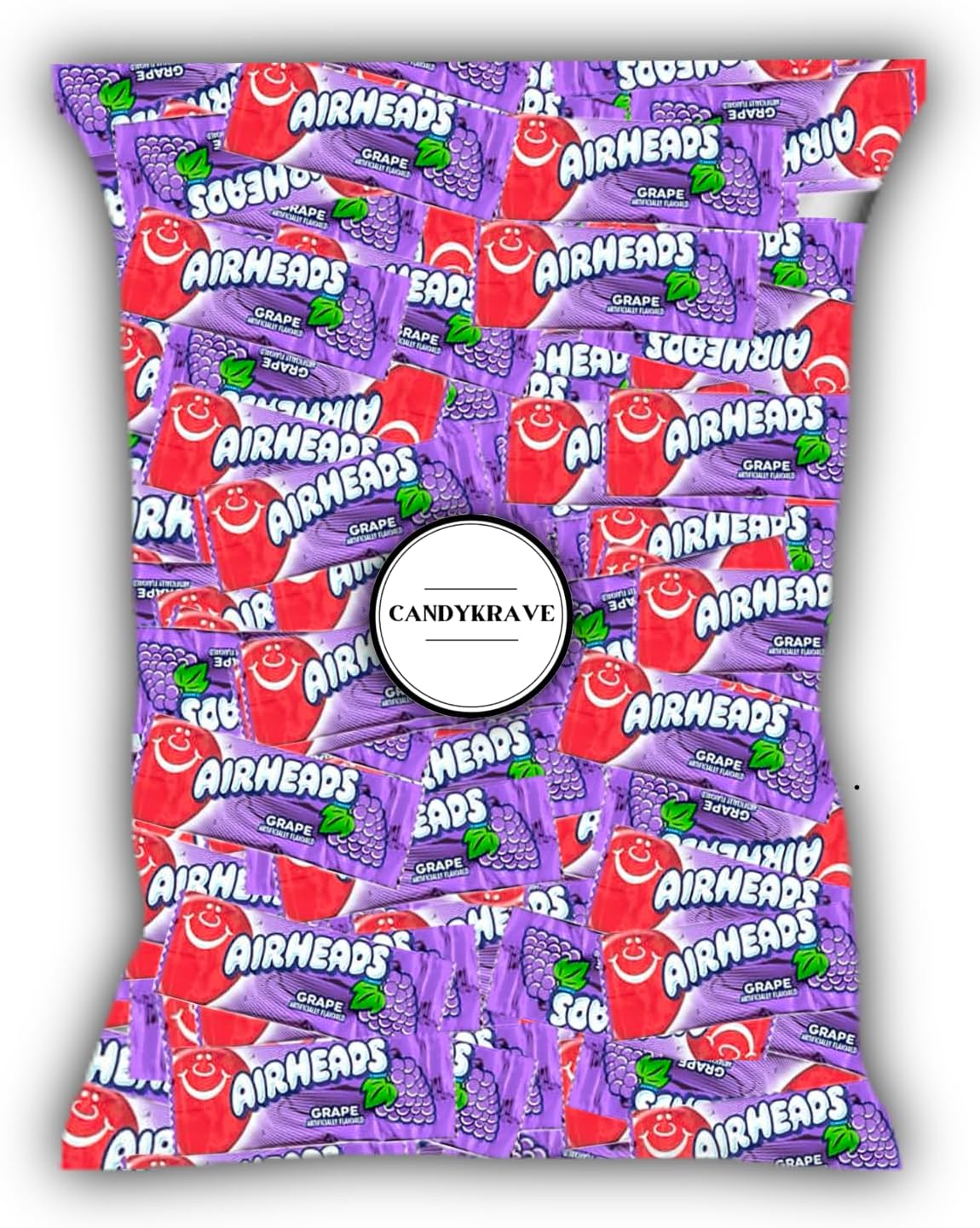 Airheads Candy Mini Bars, Grape Flavor, 80 Pieces Bulk Bag, Individually Wrapped Non-Melting Chewy Fruit Taffy, Gluten Free, Perfect for Birthdays, Parties & Pantry (2 lbs)