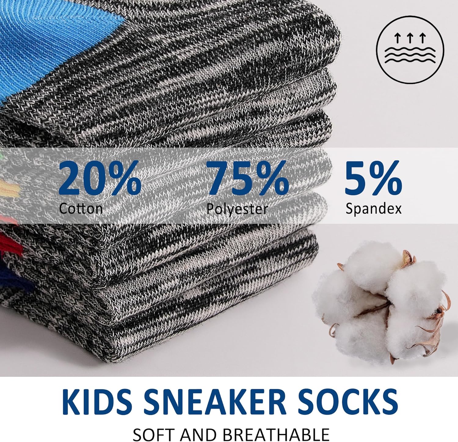 Boys Socks Kids Ankle Cotton Athletic Low Cut Half Cushioned Socks Heel Tab 1-14 Years, 12 Pairs - Image 4