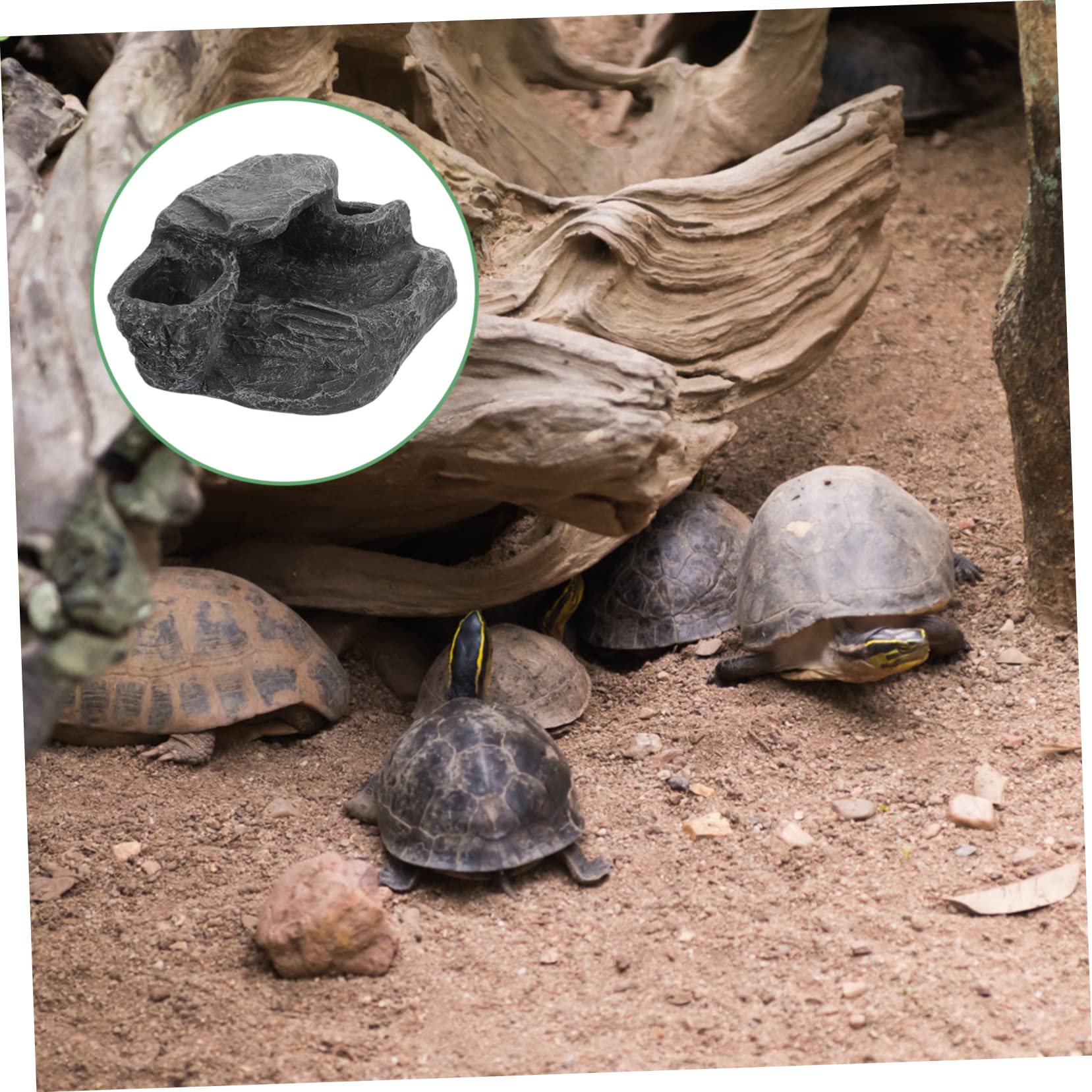 Happyyami Plataforma De Basking para Tortugas De Decorativa Rampas Simuladas para Terrarios y Acuarios para Reptiles como Lagartos y Tortugas Multi-Funcional y Duradera