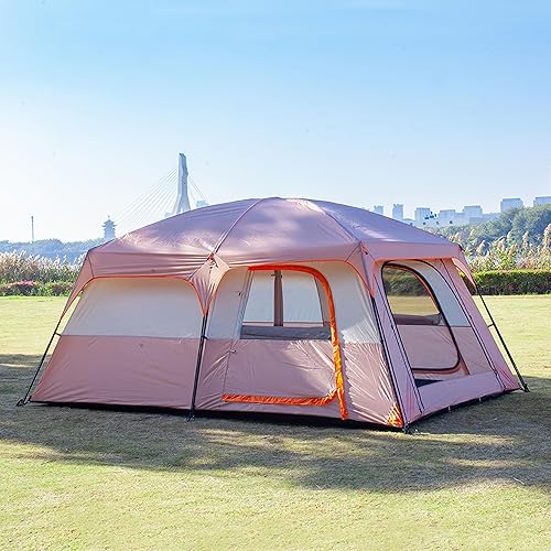 Miniatura 2 de KTT Extra Large Tent 10-12-14 Person(A),Family Cabin Tents,2 Rooms,3 Doors and 3 Windows with Mesh,Straight Wall,Waterproof,Double Layer,Big Tent