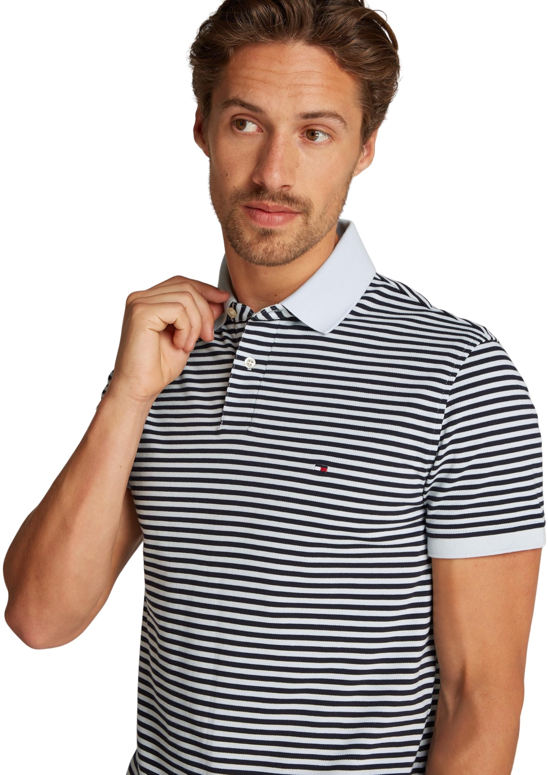 Tommy Hilfiger Uomo Maglietta Polo Maniche Corte Regular Fit con Chiusura con Bottoni