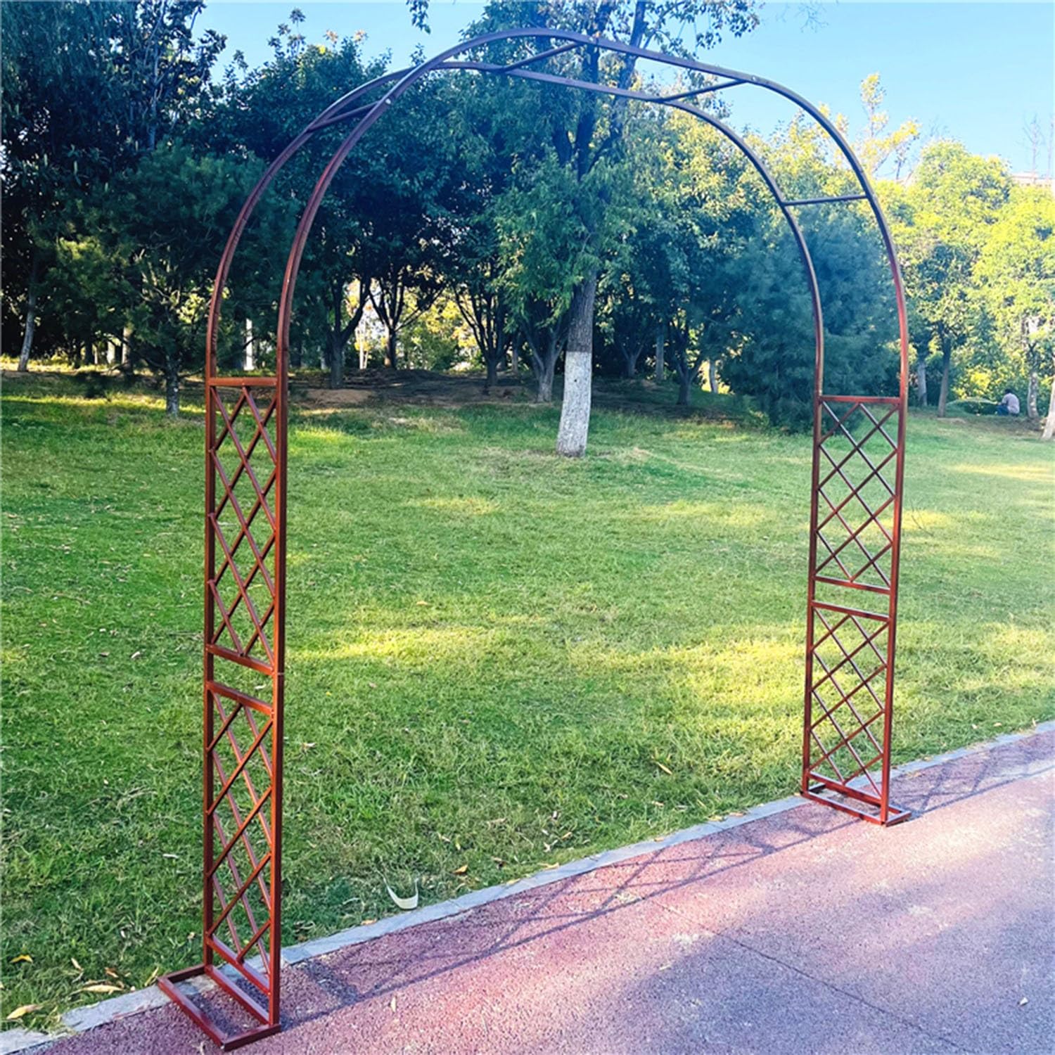 Arche de jardin en métal réglable 1,8-3,5m treillis noir pour extérieur