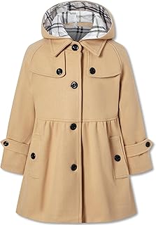 Little Girls Single Breasted Trench Coat Dress Outerwear, 2-12 Years
