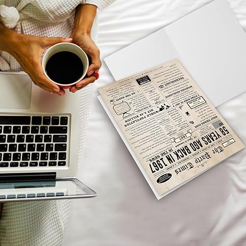 Miniatura 5 de Divertida tarjeta de cumpleaños número 58 para ella y él, decoraciones retro de cumpleaños 58 para mujeres, hombres, mamá papá, ideas de regalo de