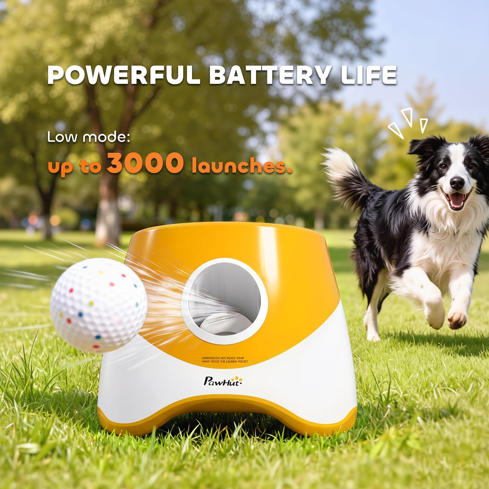 PawHut Lanceur de Balle Automatique pour Chiens Moyens Orange