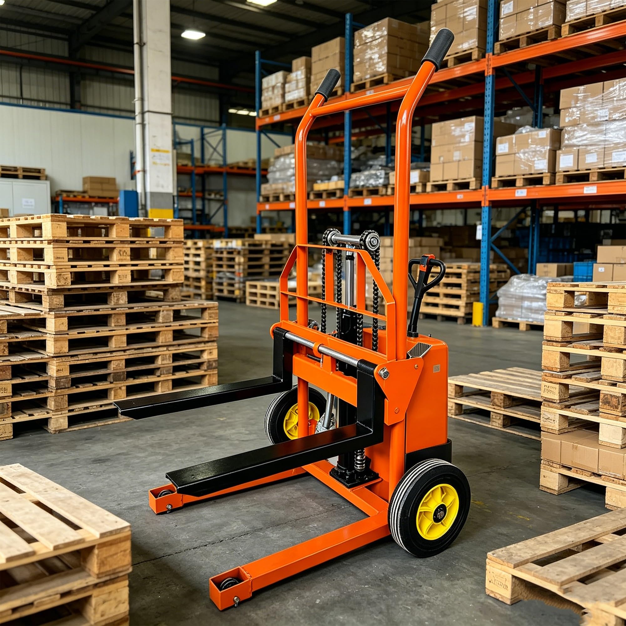 Transpalette Manuel, Chariot 200 kg, Hauteur de Levage 900 mm, Roues en PU, for projets domestiques, Installation de