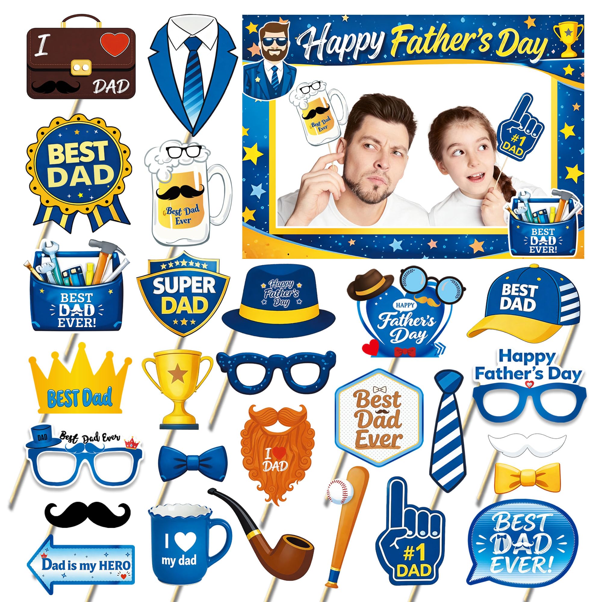 Make Father's Day Unforgettable with These 10 Photo Booth Essentials 7 Ansoufien 28-Piece Set