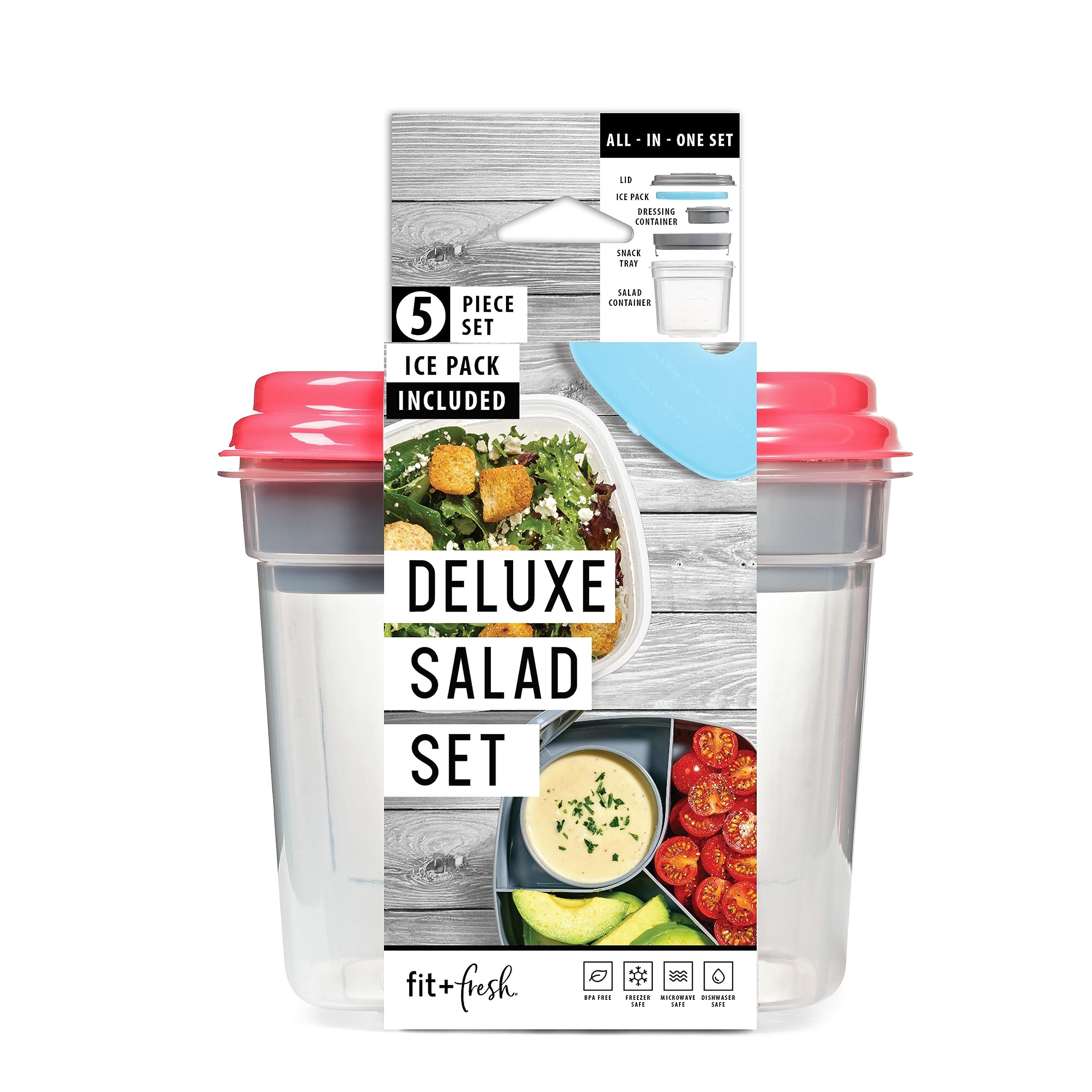Fit & Fresh Pink Salad Container For Lunch