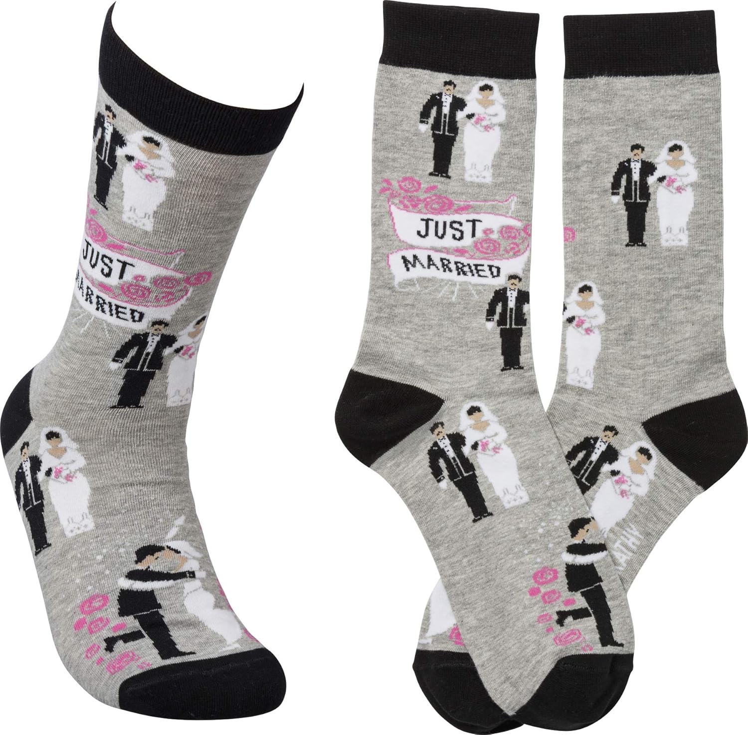 Primitives by Kathy LOL Made You Smile Silly Socks, Just Married, Model:39449 - Image 4