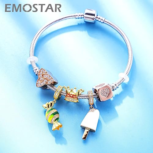 Miniatura 6 de Juego de dijes para madre y bebé que se adapta a pulseras Pandora, corona dorada para mamá y perro madrehijo, juego de joyas en plata de ley 925,