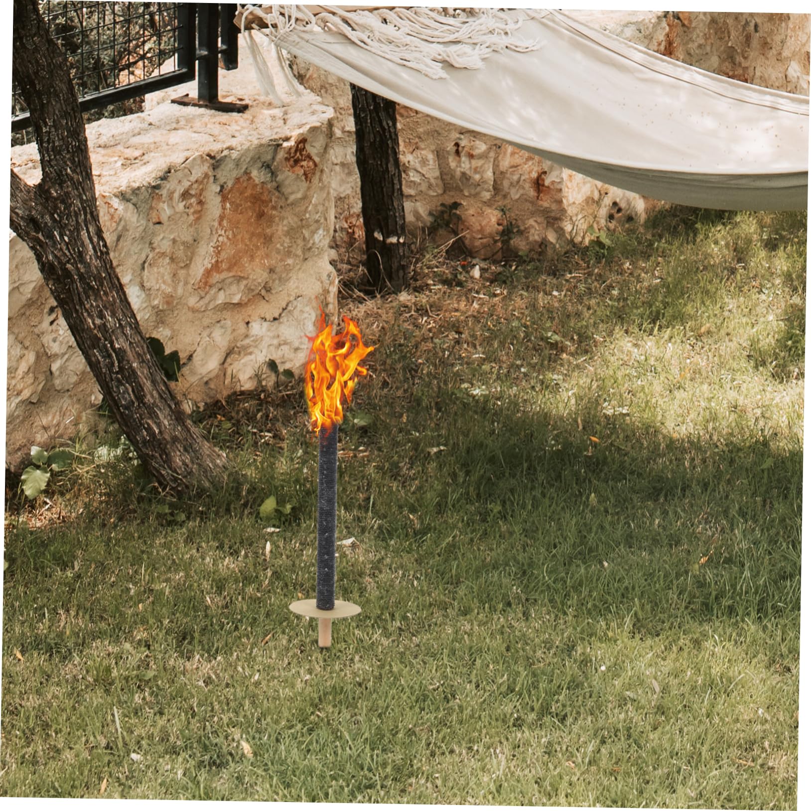 BESTonZON 3 Piezas Antorchas de Exteriores de Madera de Antorchas de Mano para Eventos Iluminación para Bodas Fiestas y Camping Con Duración de Combustión Sin Necesidad de Herramientas