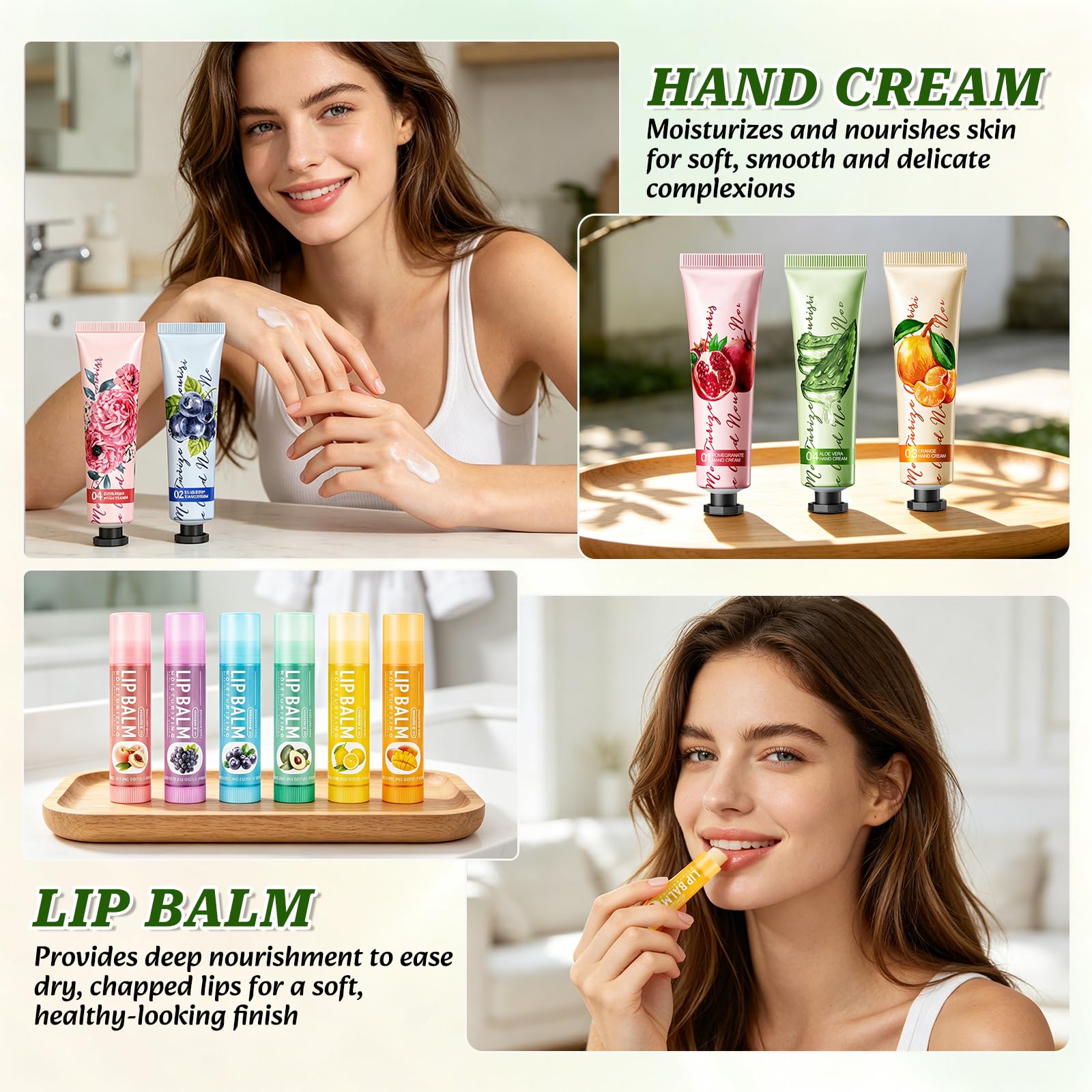 100Pcs Mini Crèmes pour les Mains, Coffret Crème de Mains pour Femme, Coffret Cadeaux Incluant Crèmes pour les Mains, Baumes à Lèvres, Mini-Limes à Ongles, Sachets en Organza & Cartes de Remerciement
