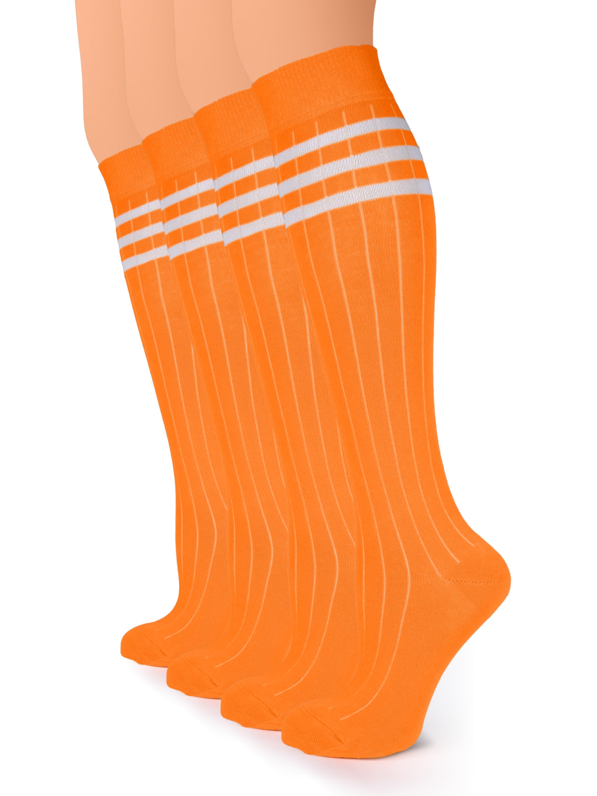 Hugh Ugoli Women Cotton Knee High Socks, Long Dress School Uniform Socks Soft, Lightweight, Size 5-8 &amp; 8-11, 3 &amp; 4 Pairs