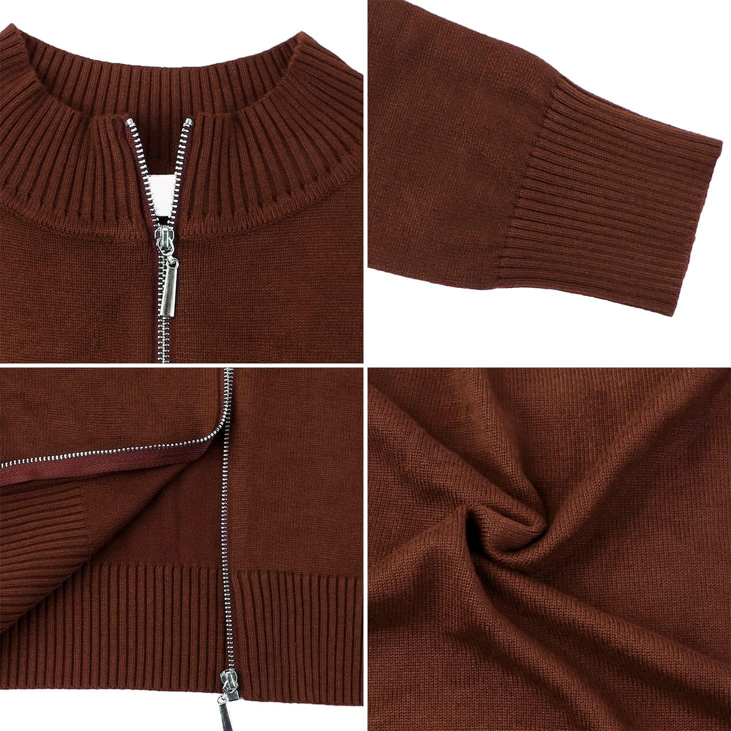 Youngull Zip Front Jacket for Women Casual Lightweight Cardigan Zip Up Sweater Tops Long Sleeve Knitted Sweatshirts - Image 5