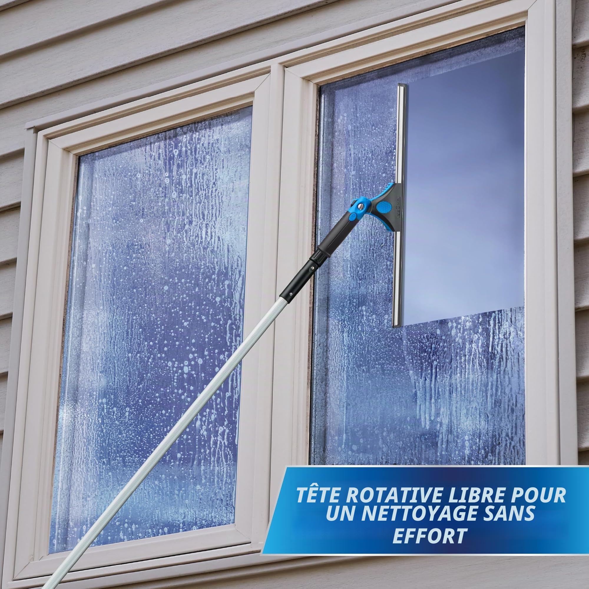 Unger 975510Unger Professional Swivel Squeegee with Grip 18" Blue and Black