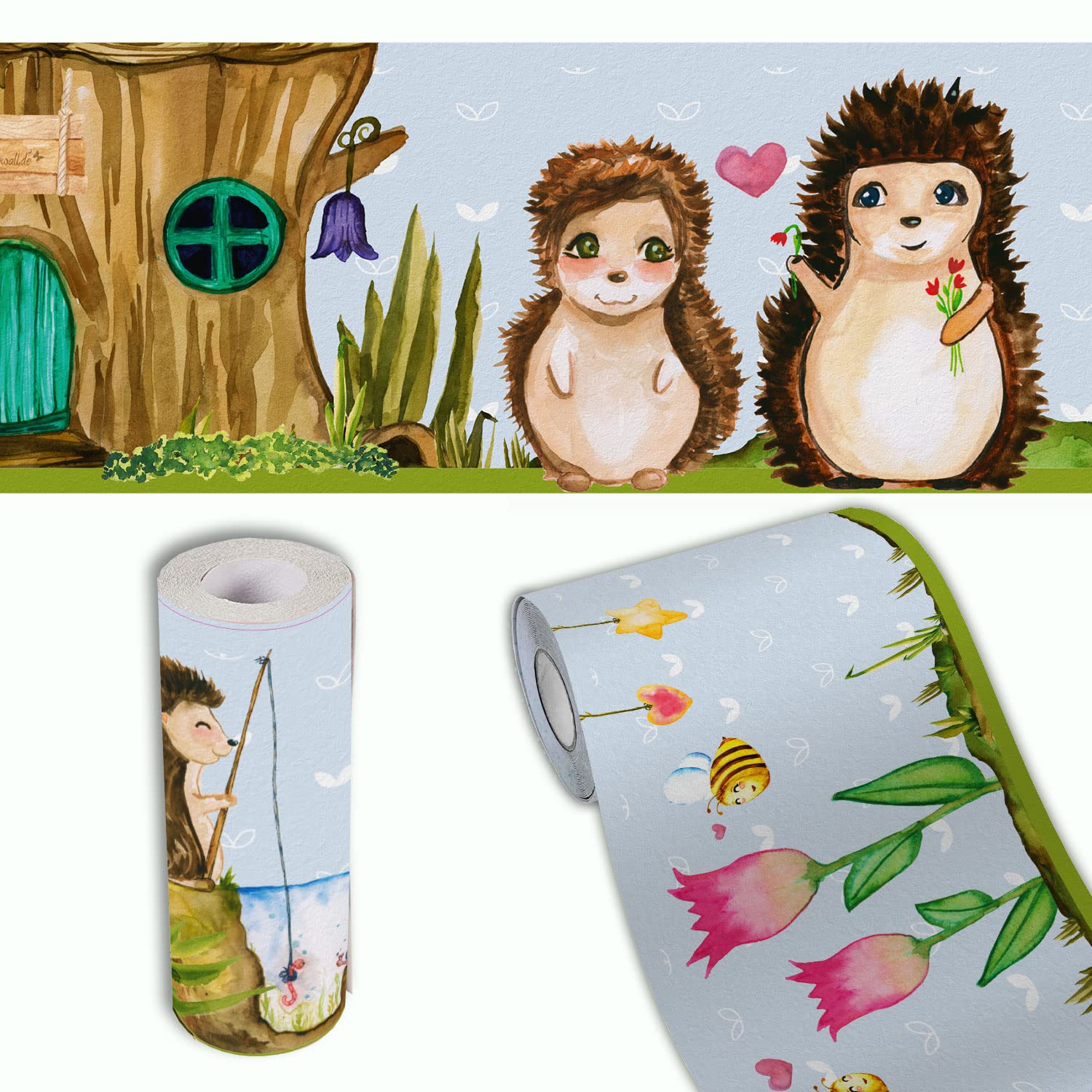 Sunnywall® Wandbordüre Bauernhof Tiere Farm einzigartiges Design | Baby- Kinderzimmer Dekoration | hochwertiges Tapetenvlies | 400 x 12 cm