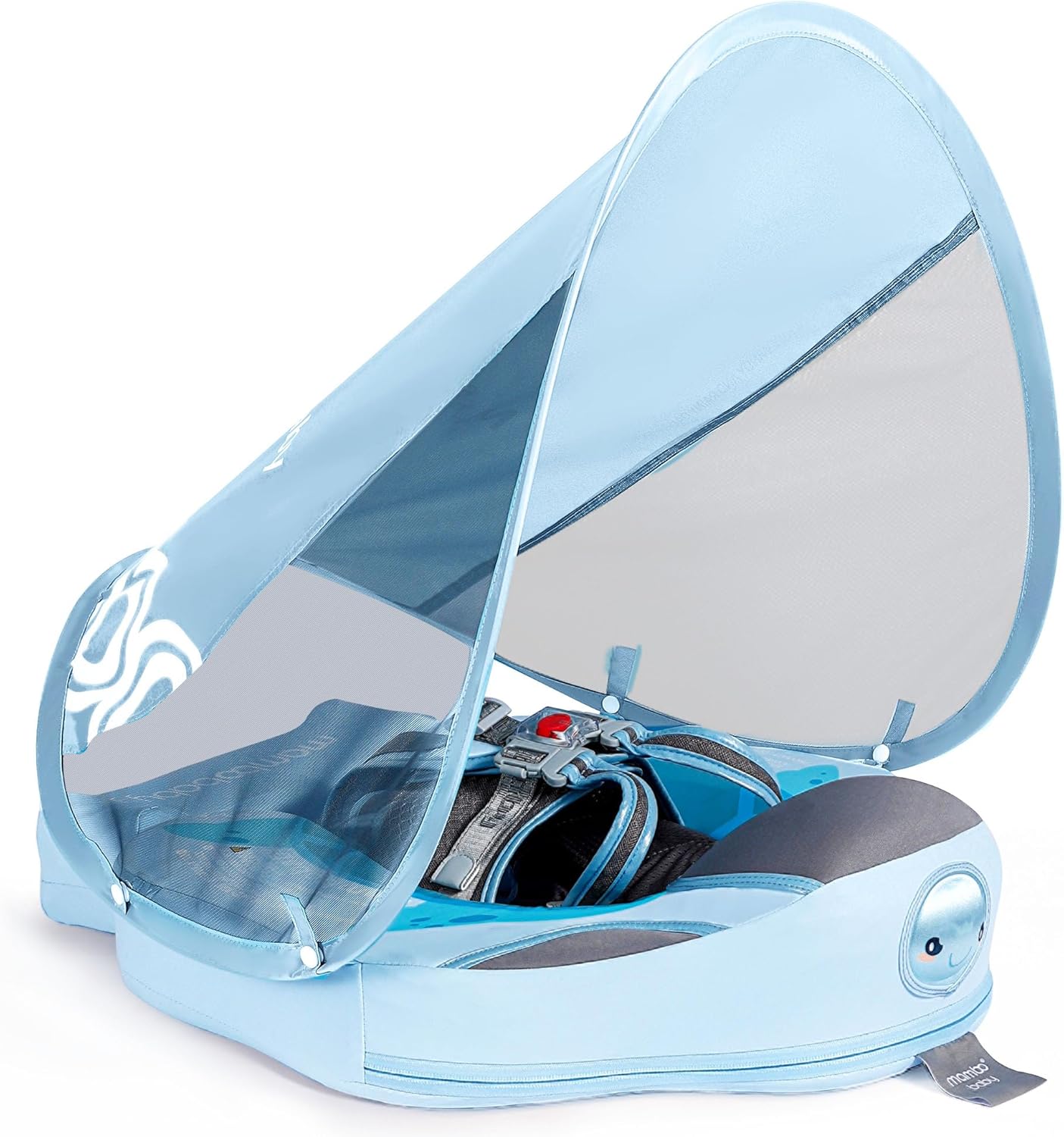baby floats for pool with canopy removable sun protection canopy mambobaby float non inflatable upgrade add tail avoid flip waterproof skin-friendly infant swim float 3-24 months sea turtle with tail