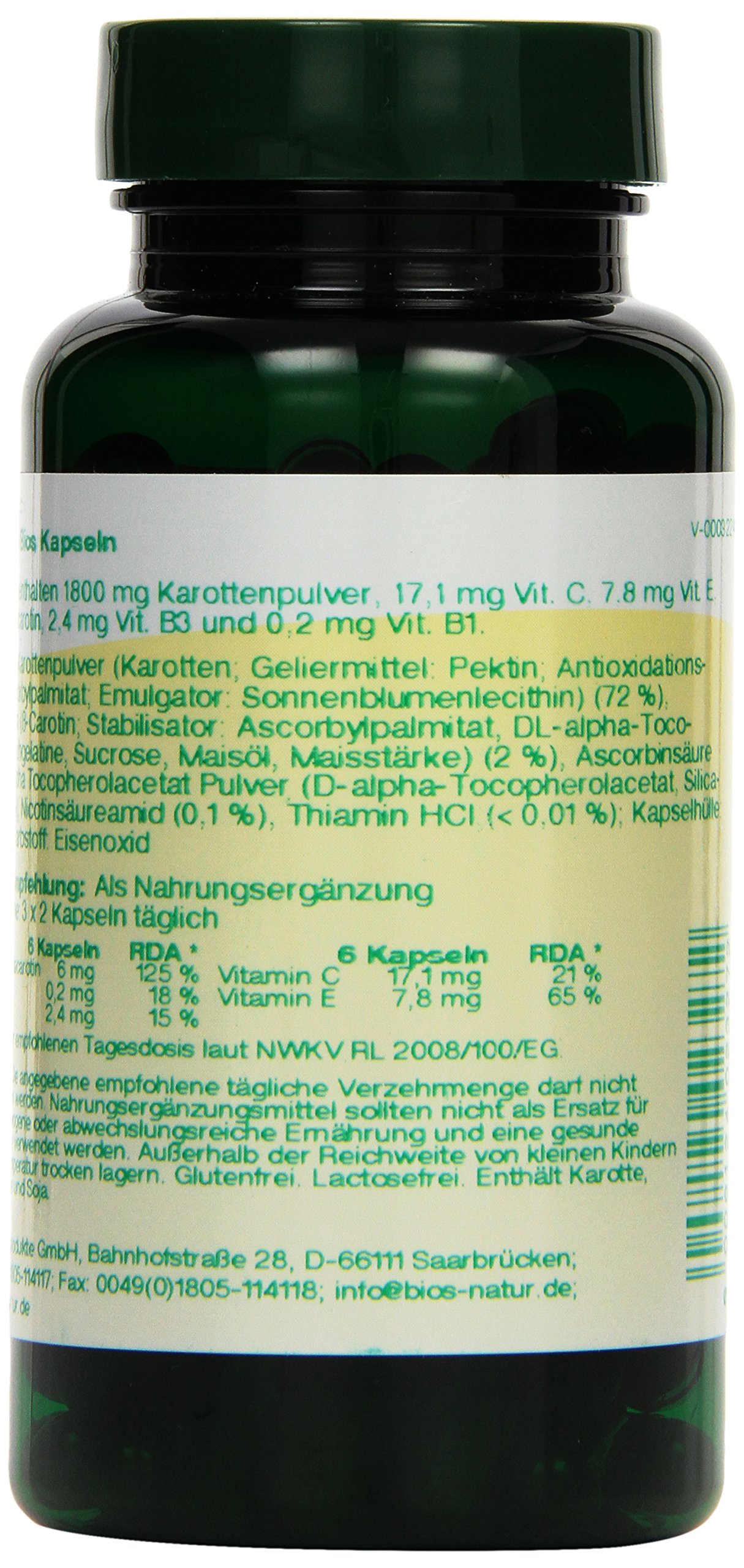 Bios Möhren, 100 Kapseln, 1er Pack (1 x 55 g)
