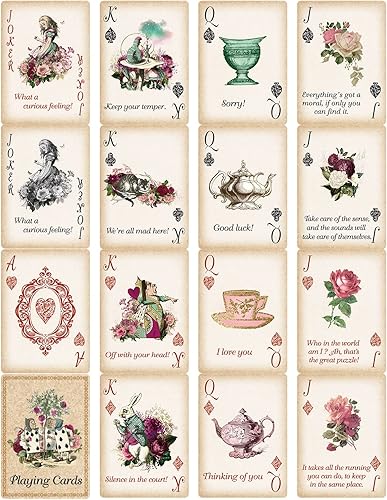 Miniatura 7 de Treasure Cove Alice - Juego de cartas de póquer para fiesta de té, suministros de juegos para fiestas temáticas para decoración de fotos