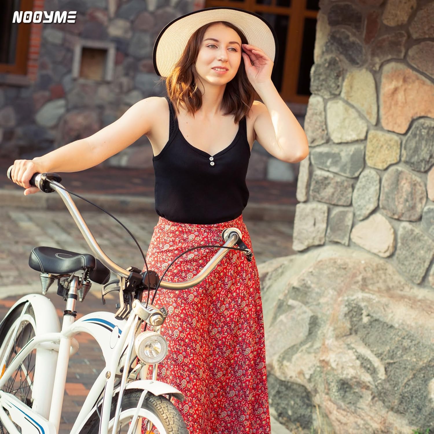 NOOYME 24" Skorts Modest for Women with Pockets Midi Knee Length Athletic Skirts - Image 3