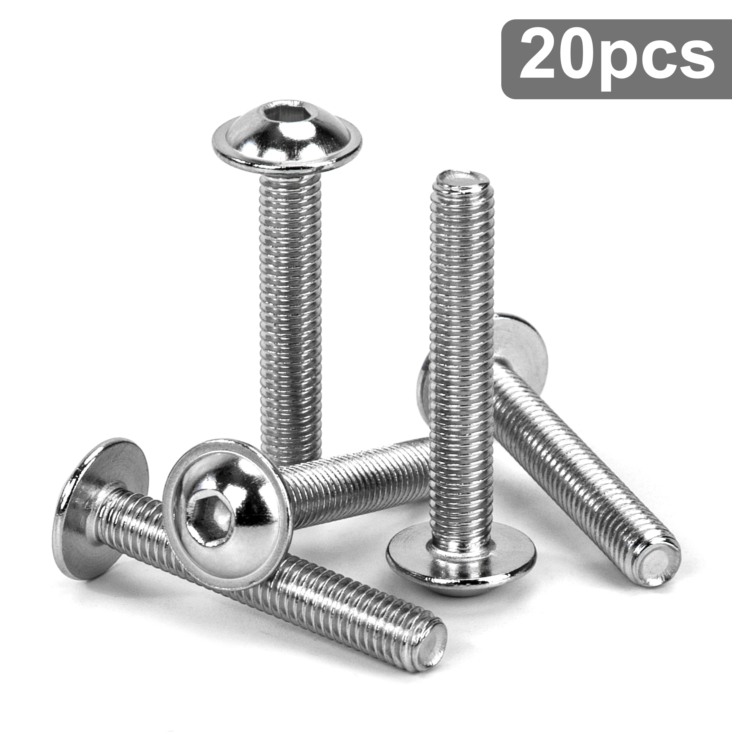 Viti a Testa Bombata con Flangia M5 x 30 mm Acciaio Inox A2 V2A 20 Pezzi