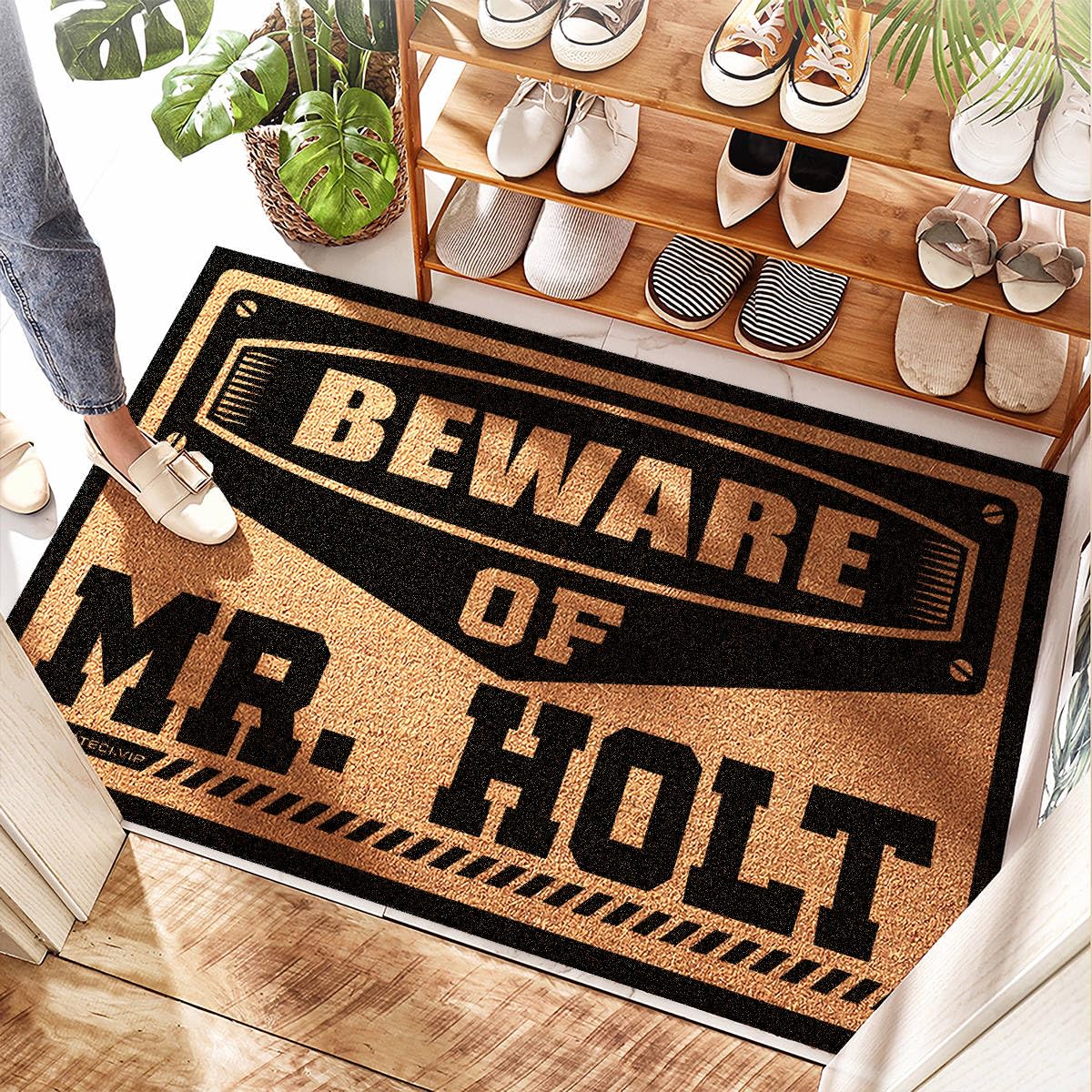 Paillasson en plastique Beware Of Mr. Holt anti saleté de 40x60cm