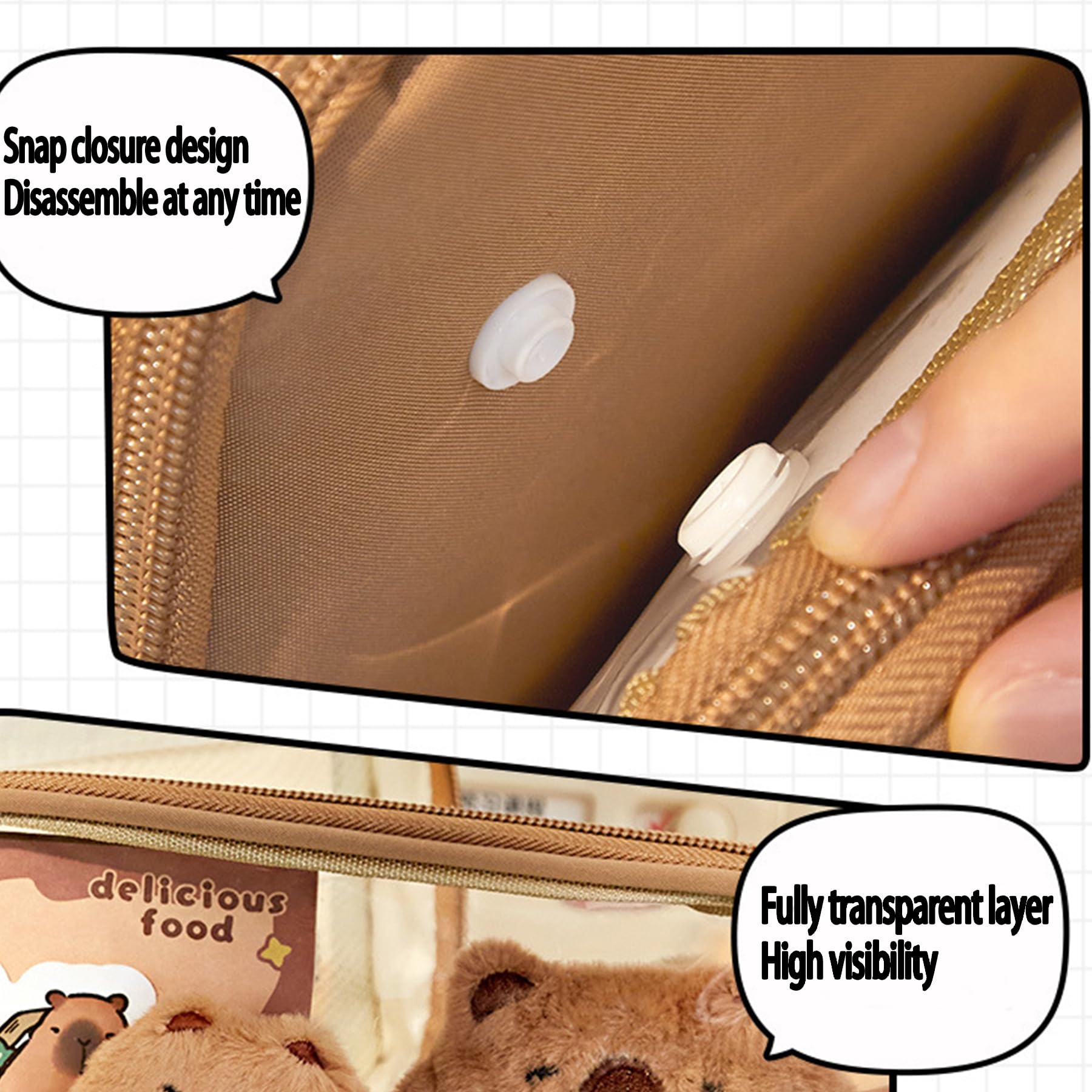 Capybara Astuccio Portamatite 9 Strati, Capiente Custodia Per Penne Con Portachiavi E Accessori, Zainetti Scuola E Ufficio