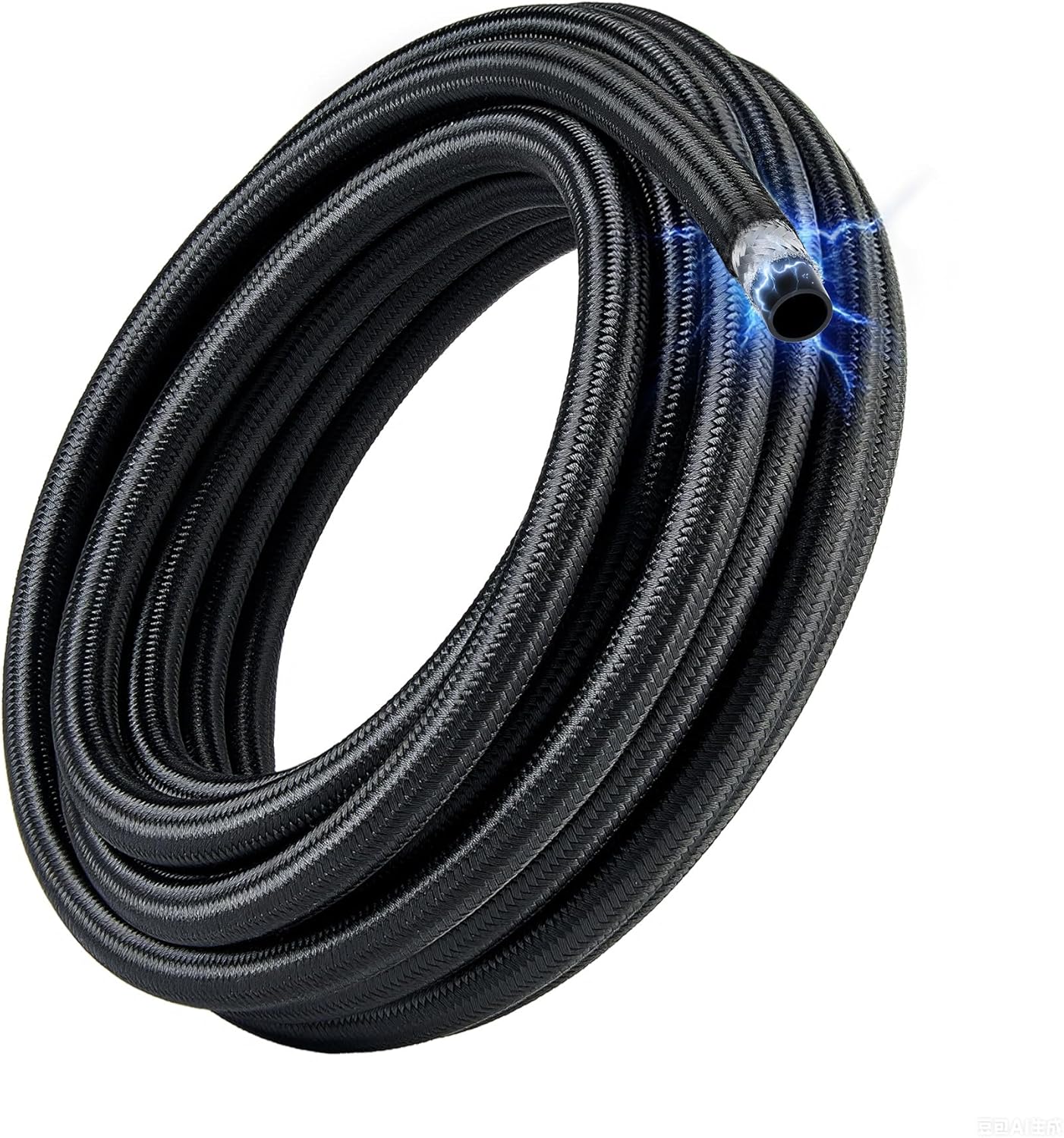 EVIL ENERGY Conductive 6AN PTFE Fuel Line Hose, Antistatic E85 Compatible PTFE Fuel Hose 20FT, AN6 Nylon Braided Hose with 5/16" ID