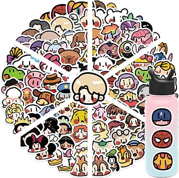 Cute Cartoon Stickers - 100 Pcs for Kids, Vinyl Waterproof Stickers for Water Bottles, Laptops & More