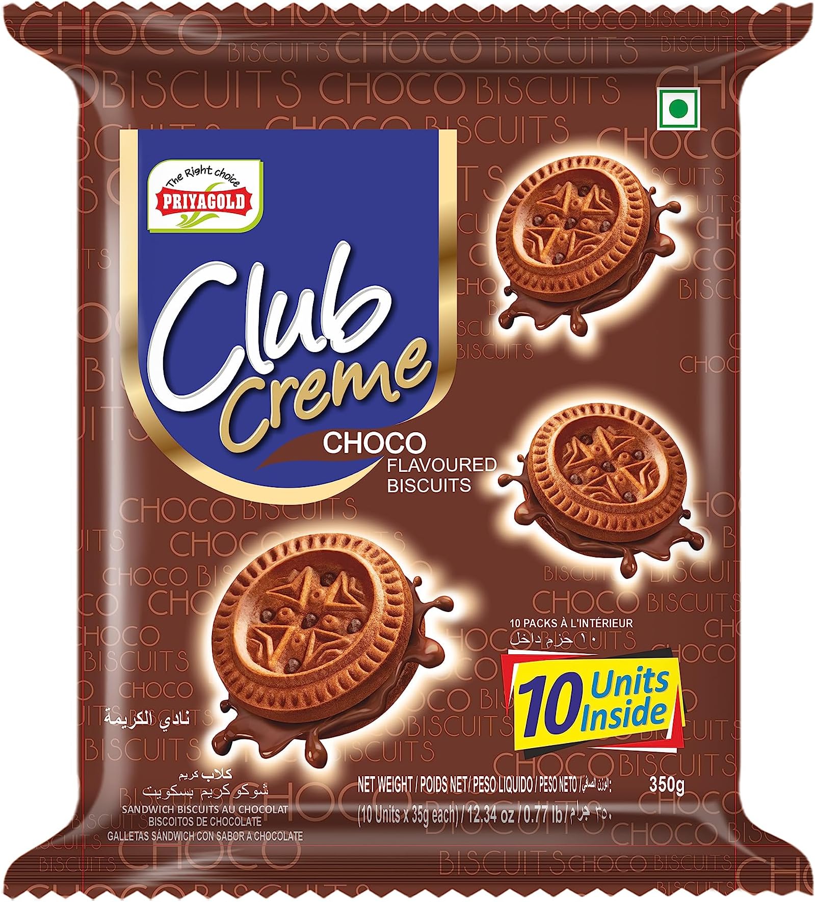 PRIYAGOLD CLUB CREME CHOCO BISCUIT - 350g
