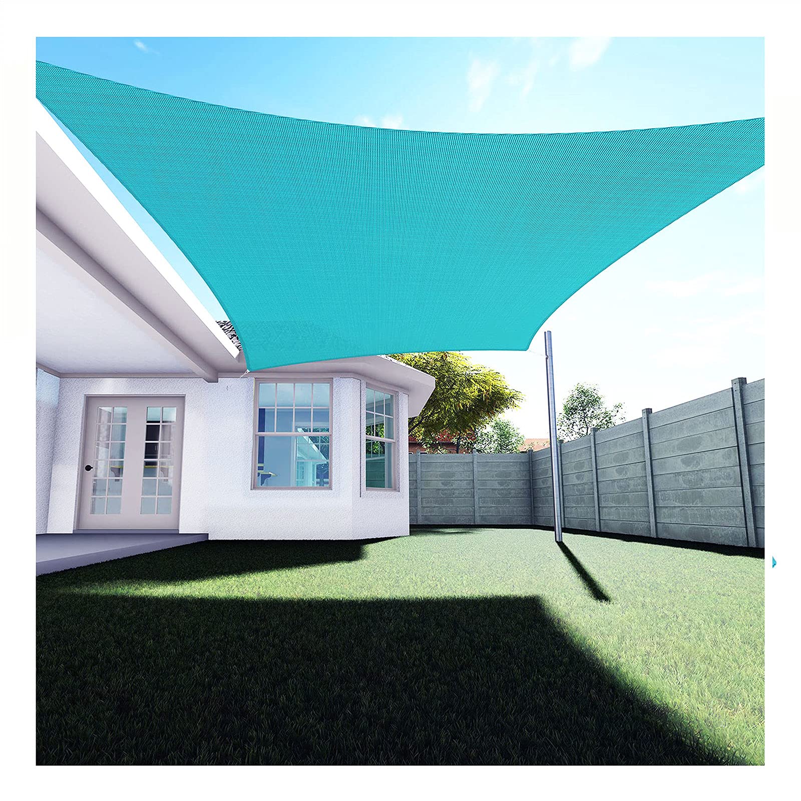 Voile d'ombrage carré lac bleu 4x5m | Toile de protection solaire étanche pour jardin et terrasse