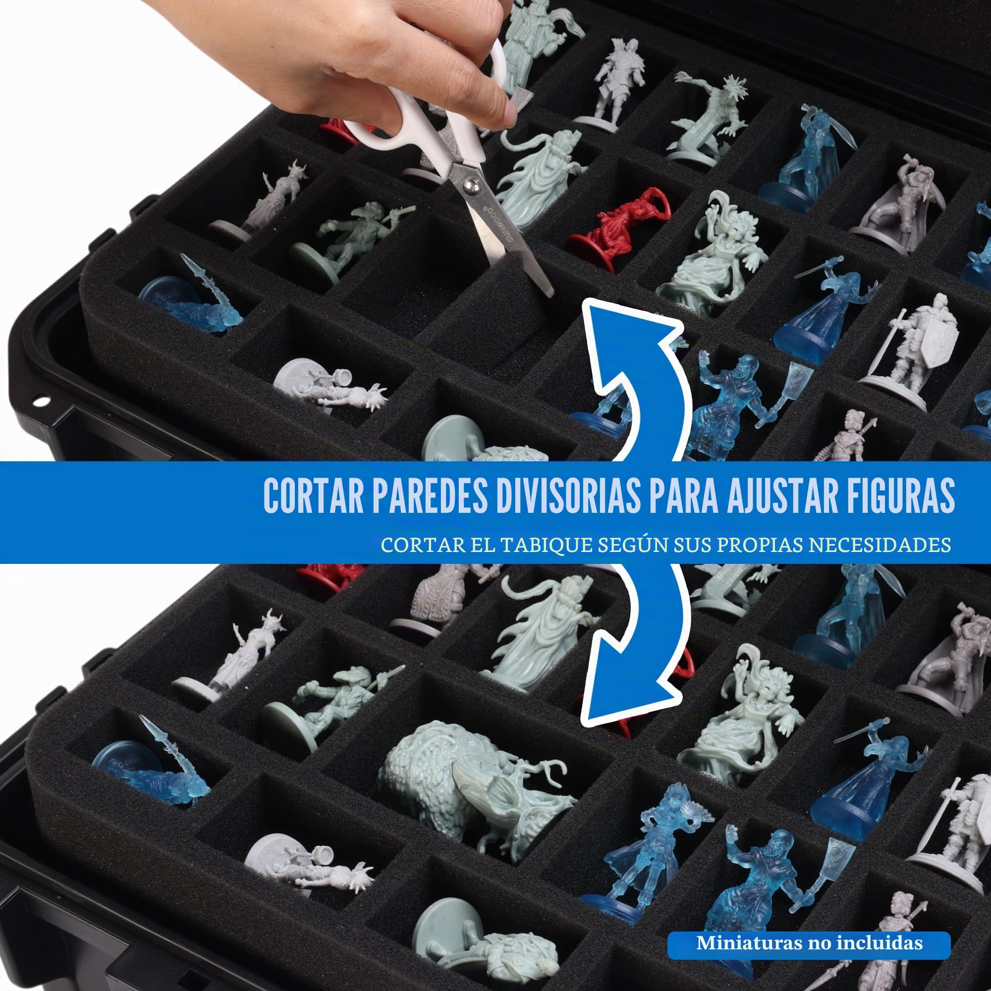 Estuche Resistente para Almacenar Miniaturas, Maletín de Transporte para 116 Miniaturas Incluye 4 Inserciones de Espuma, Estuche de Almacenamiento de Miniaturas Compatible con Warhammer 40k