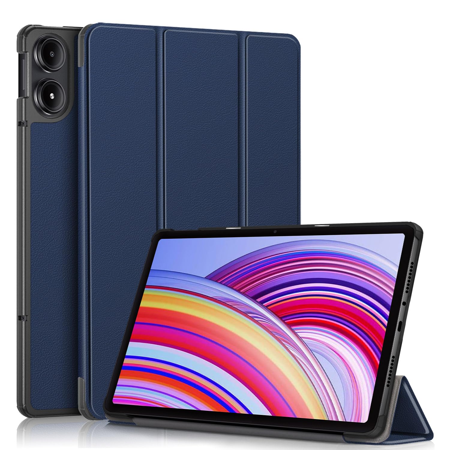 TOPCASE Hülle für Xiaomi Redmi Pad Pro Tablet 12.1 Zoll/Xiaomi Poco Pad 2024 12.1 Tablet,Schlank Slim Hülle Schutzhülle mit Auto Schlaf/Wach und Standfunktion,Dunkelblau