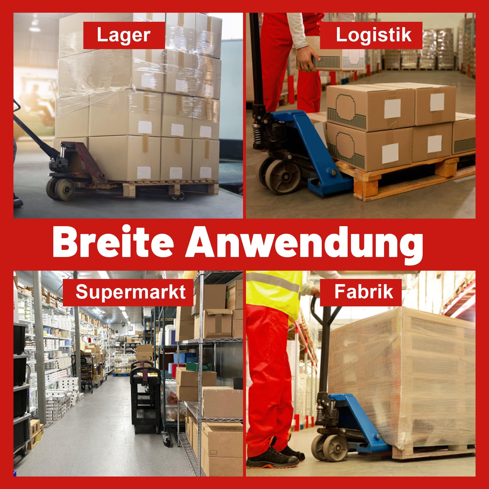 4 Stück Nylon Hubwagen Rollen 80 x 70 mm Laufrollen mit Kugellager Rollen für Hubwagen Ersatzrollen