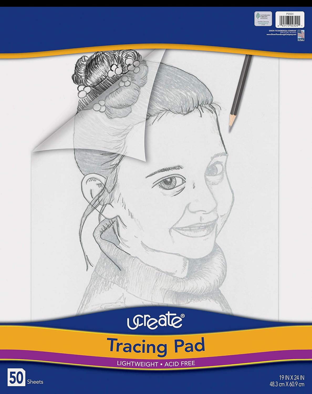 UCreate Tracing Pad, White, 9" x 12", 40 Sheets