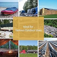 Vista 6 de GUARD SHIELD Lonas resistentes impermeables de 16 x 16 pies, cubierta cuadrada de lona de polietileno negro para exteriores, lona gruesa resistente