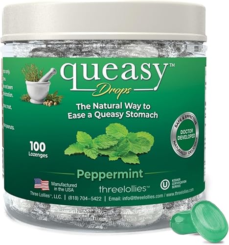 Miniatura 21 de Queasy Drops - Paquete de 3: 21 gotas cada una, sin drogas y sin gluten, cinco sabores: té verde con limón, jengibre, frambuesa, plátano y cola, 21