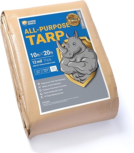GUARD SHIELD Tarps Heavy Duty Plus+ impermeable de 10 x 20 pies cubierta de lona de polietileno grueso multiusos beigecaqui de 12 mil disponible en Yaxa Venezuela