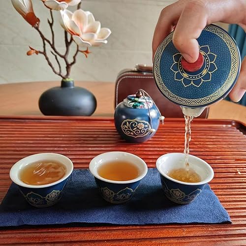 Miniatura 3 de Juego de té de viaje portátil de cerámica, el mejor regalo para la temporada de graduación, día de la madre, día del padre, Navidad, Halloween,