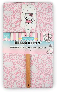 Handstand Kitchen Hello Kitty Sweet BFF Print Cotton Kitchen Towel and Spatula Set