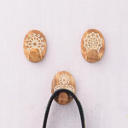 Miniatura 9 de 24 ganchos de madera adhesivos, ganchos adhesivos únicos, ganchos de pared sin daños, ganchos decorativos florales, ganchos para pared de ducha,