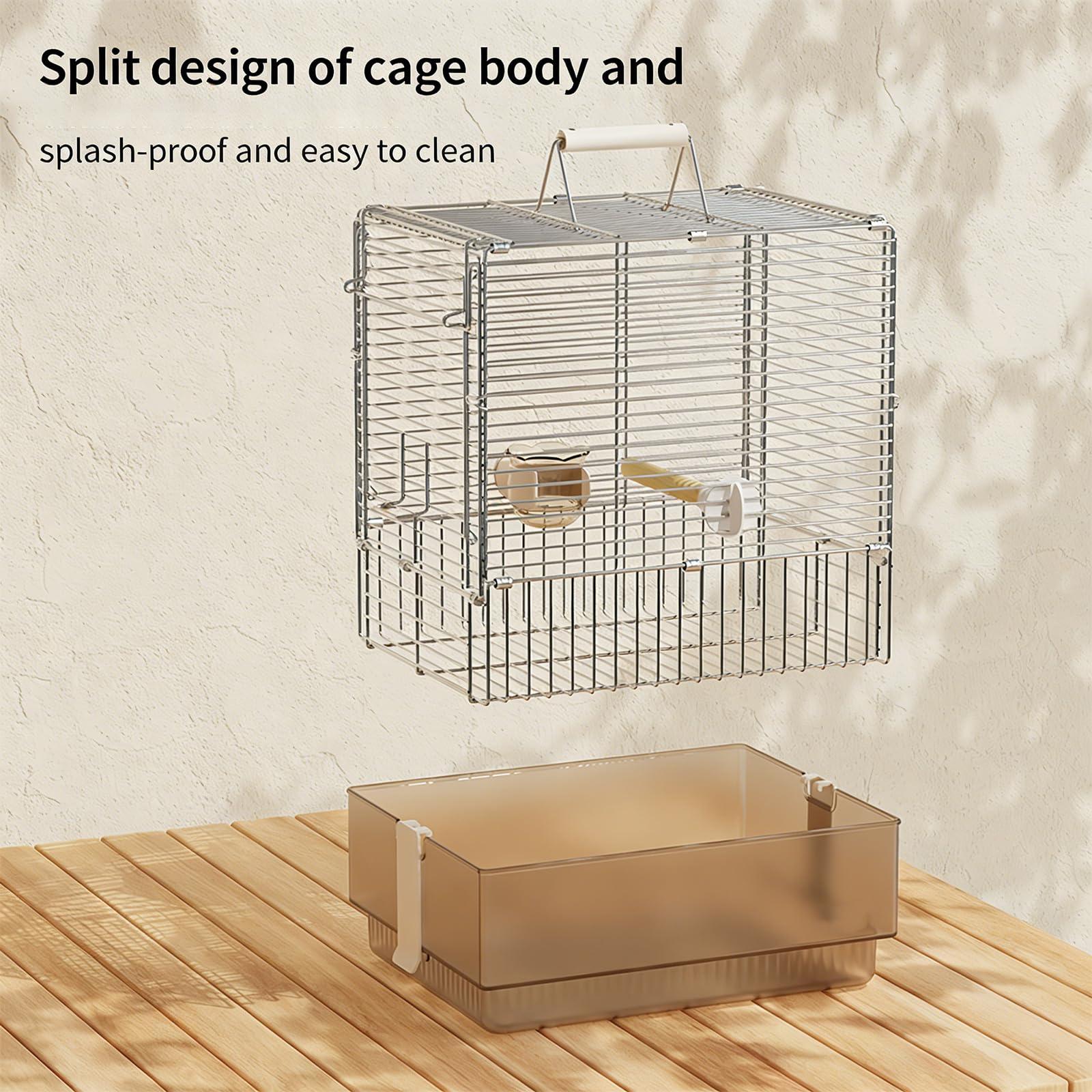 Jaula plegable para mascotas de acero inoxidable 304, ligera y con cerradura segura para facilitar el transporte de aves al aire libre