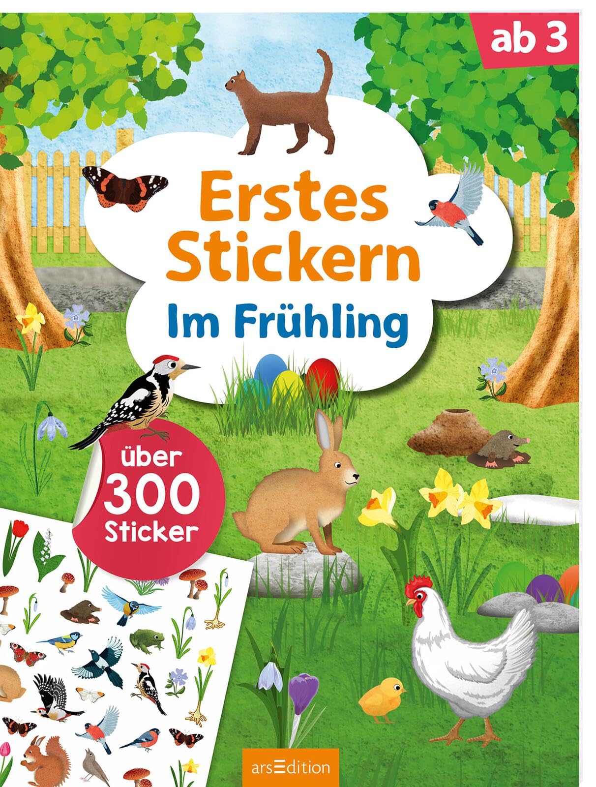 Erstes Stickern – Im Frühling: Über 300 Sticker | Erstes Stickerheft für Kindergarten-Kinder ab 3 Jahren