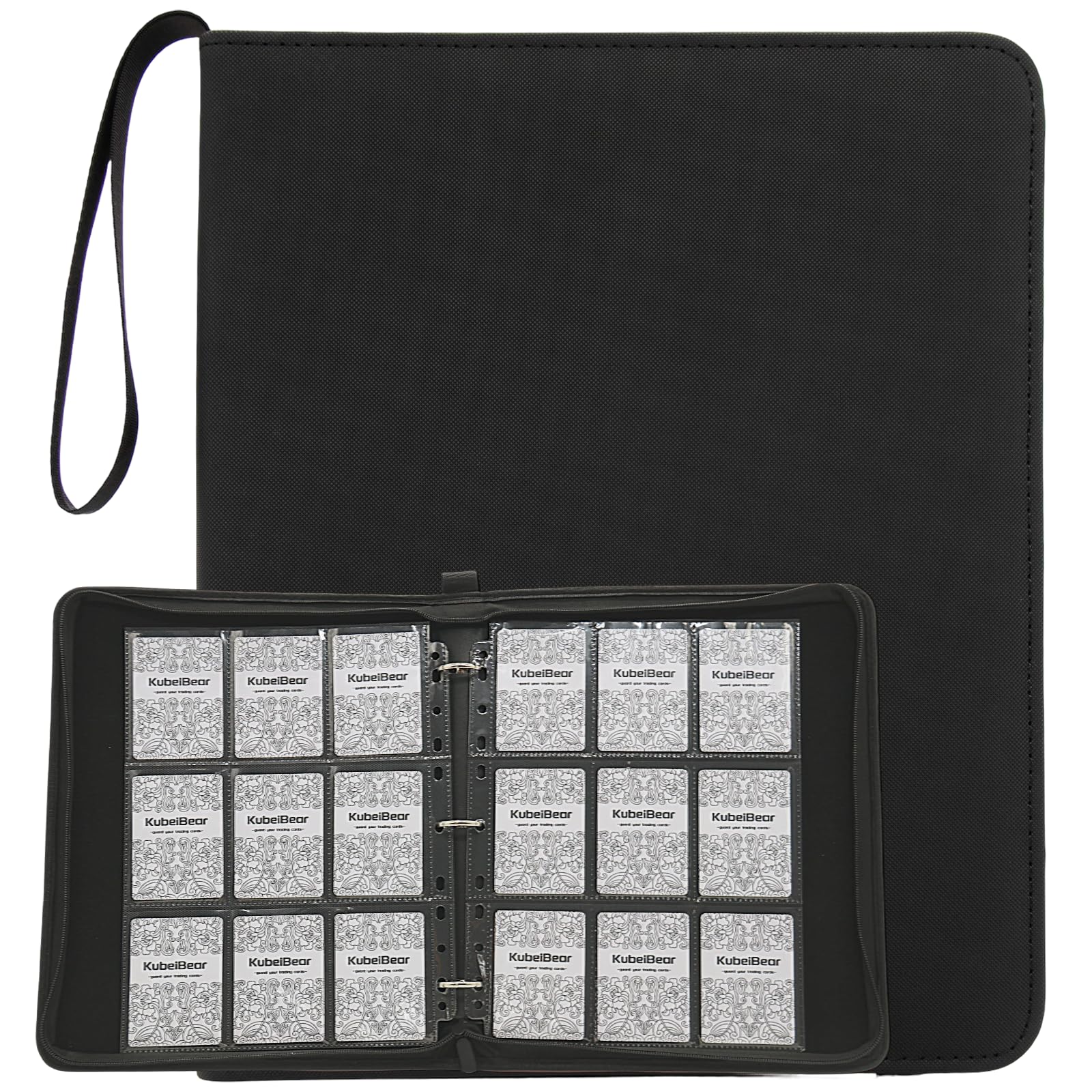 Card Binder – 720 Capacity, Zippered Trading Card Holder for MTG, Sports &amp; Collectible Cards – Acid-Free, Durable &amp; Travel-Friendly Storage (Black dots, 9 Pocke)