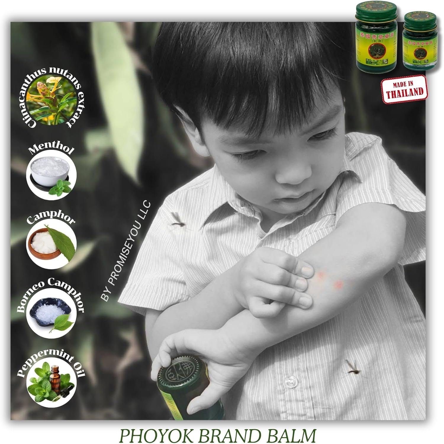 WOFO Authentic Green Herbal Balm Bundle from Thailand – 50g x 3 Jars & 20g x 1 Jar (Authorized Distributor)