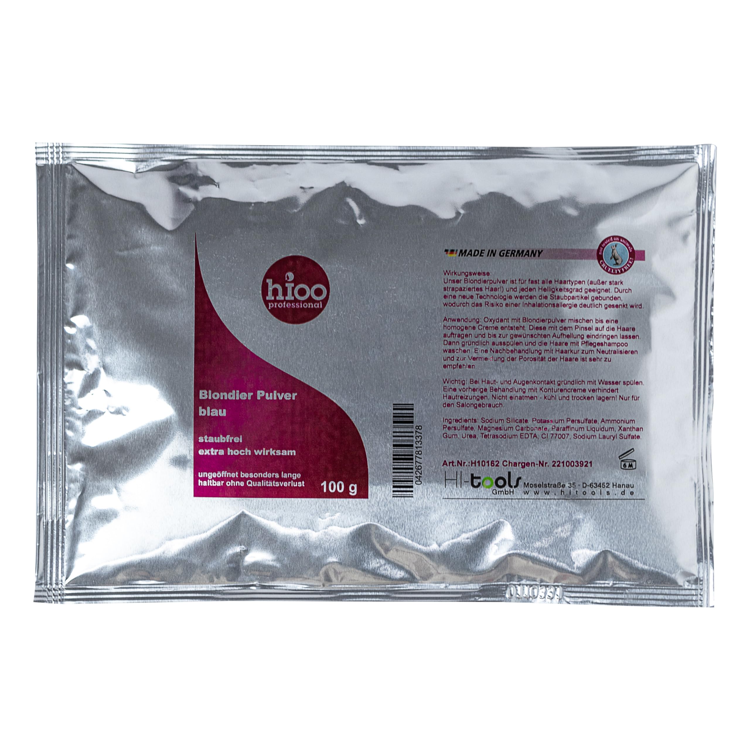 Poudre décolorante bleue sans poussière (sachet de 100 g)