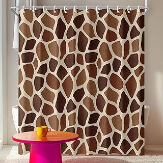 Giraffe Print Shower Curtain 72x72 Inch Animal Pattern Bathroom Curtain ...
