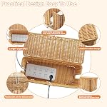 2 Pcs Handmade Cable Management Boxes Rattan Cable Organizer Large & Medium Cord Hider Organizer Box Power Strip Boxes Locked Cover with 2 Open Slots for Home and Workplace