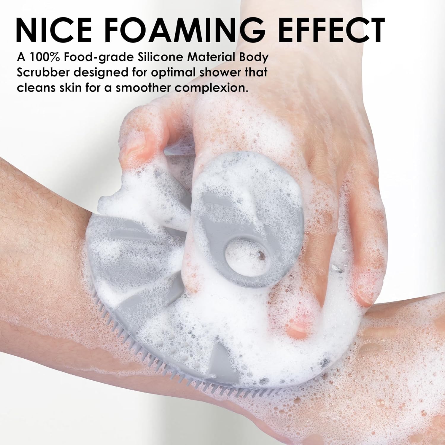 INNERNEED Bath Loofah Shower Sponge Mesh Case Exfoliating Net Washcloth Body Scruuber, for Women and Men (Gray) - Image 6